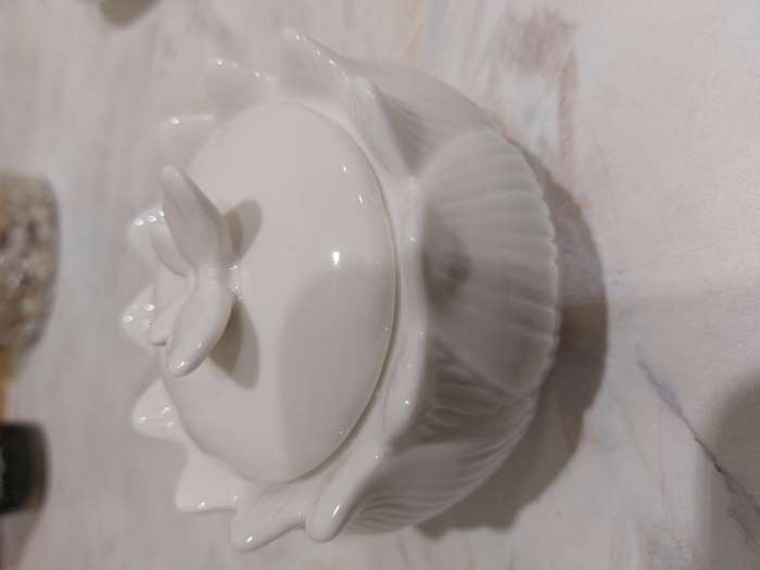 Фотография покупателя товара Сахарница керамическая «Цветок», цвет белый