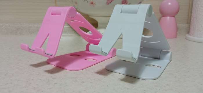 Фотография покупателя товара Подставка для телефона Luazon, регулируемая высота, силиконовые вставки, белая - Фото 1