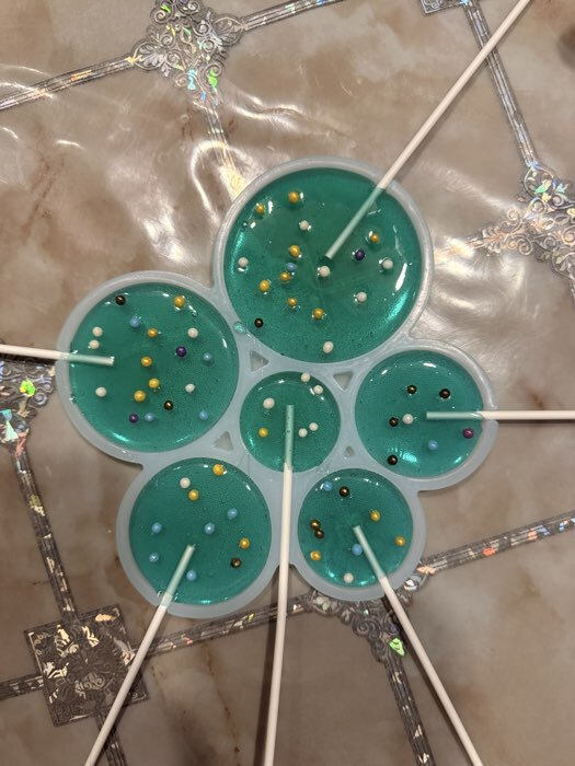 Фотография покупателя товара Форма для леденцов Доляна «Кругляши», силикон, 17×15.5×0.7 см, 6 ячеек, прозрачная - Фото 1