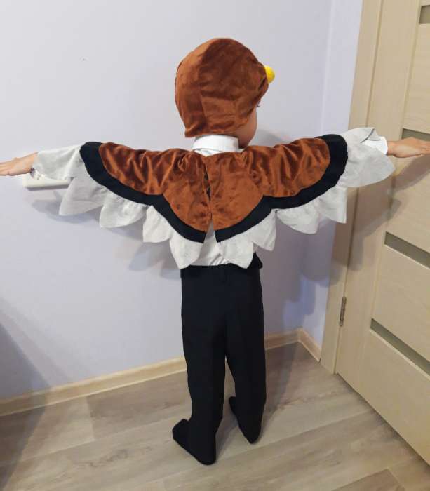 Фотография покупателя товара Карнавальный костюм «Воробей», шапка, накидка, 5-7 лет, рост 122-134 см