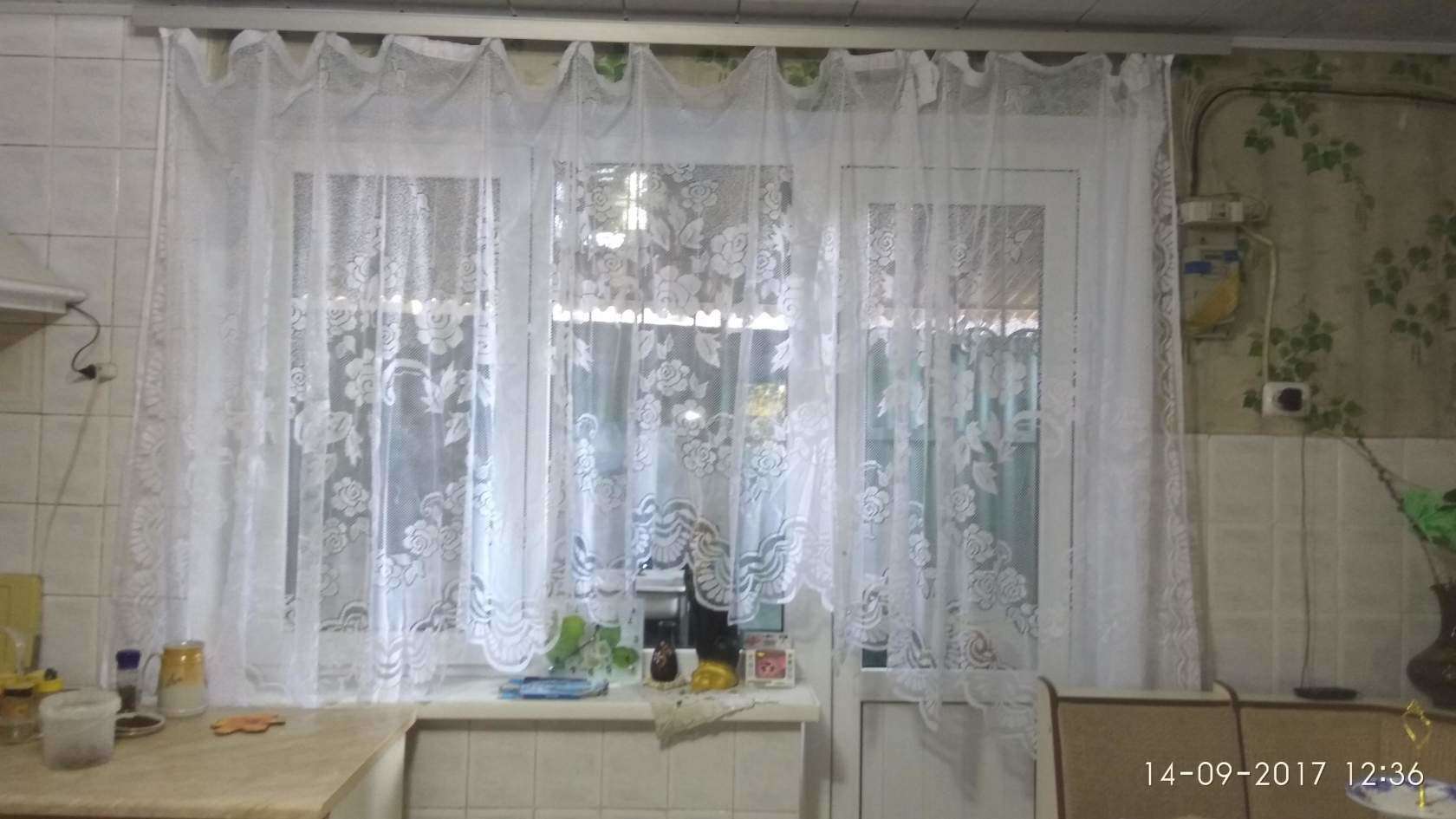 Фотография покупателя товара Штора кухонная без шторной ленты, размер 470х165 см, цвет белый 100% полиэстер - Фото 6