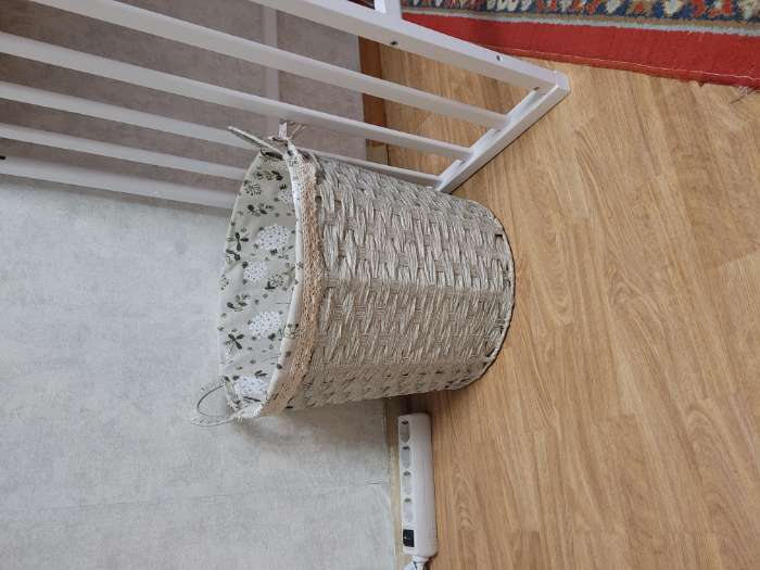 Фотография покупателя товара Корзина для белья универсальная Доляна «Полянка», плетёная, 40×40×41 см, цвет серый - Фото 2