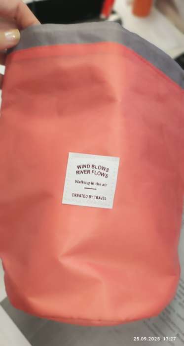 Фотография покупателя товара Косметичка-мешок дорожная на завязке, с кошельком, розовая - Фото 1