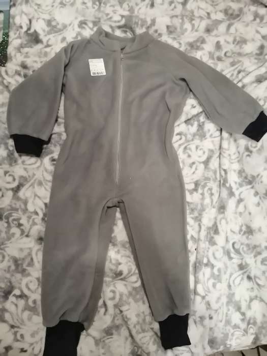 Фотография покупателя товара Комбинезон детский, цвет светло-серый, рост 104 см