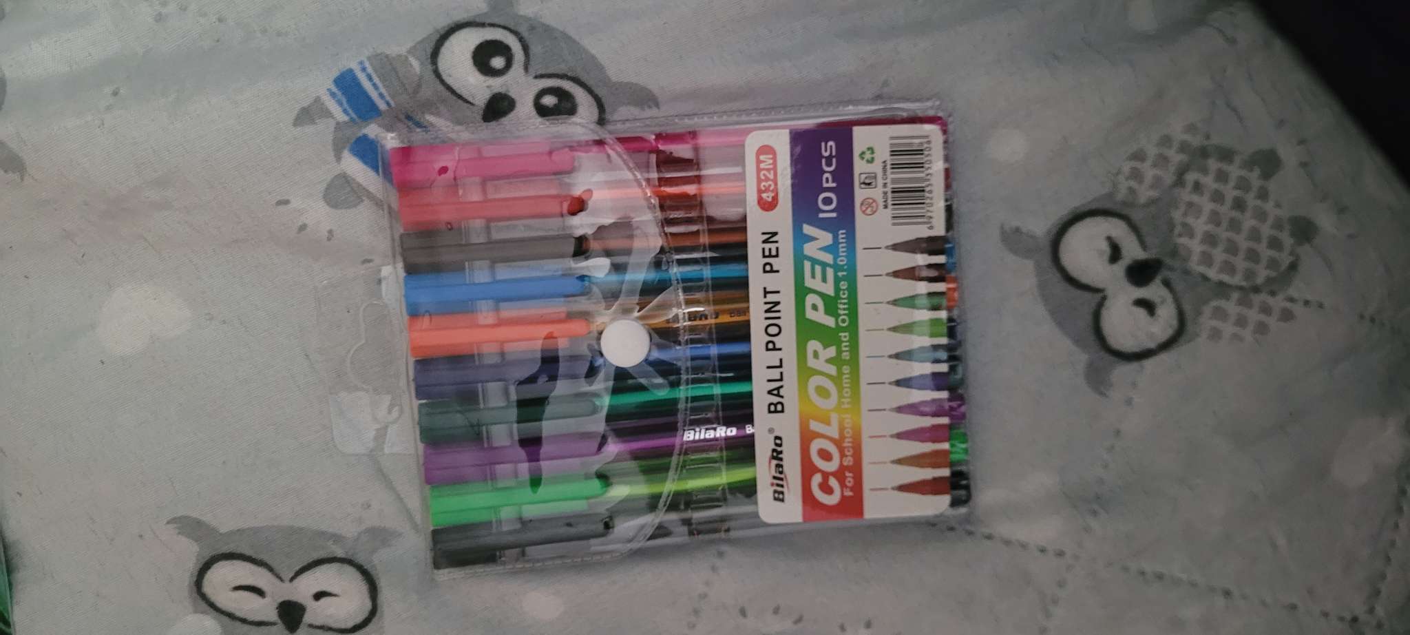 Фотография покупателя товара Набор ручек шариковых, 10 цветов, корпус треугольный, тонированный, в блистере на кнопке - Фото 1