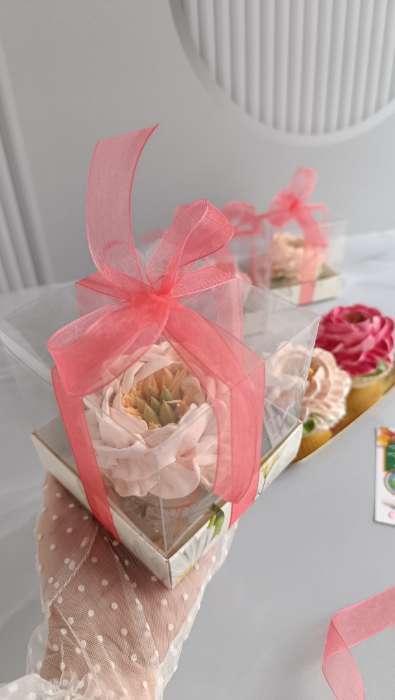 Фотография покупателя товара Коробка сборная с PVC крышкой, «Ромашки», 10×10×10 см - Фото 3