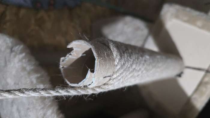 Фотография покупателя товара Комплекс для кошек с когтеточкой, угловой, с гамаком, 48×48×171 см, джут, искусственный мех, беж - Фото 6