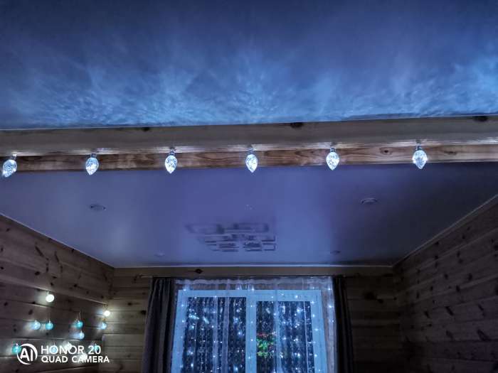 Фотография покупателя товара Гирлянда «Нить» 3 м с насадками «Лампочки кристалл», IP20, прозрачная нить, 80 LED, свечение белое, 8 режимов, 220 В - Фото 10