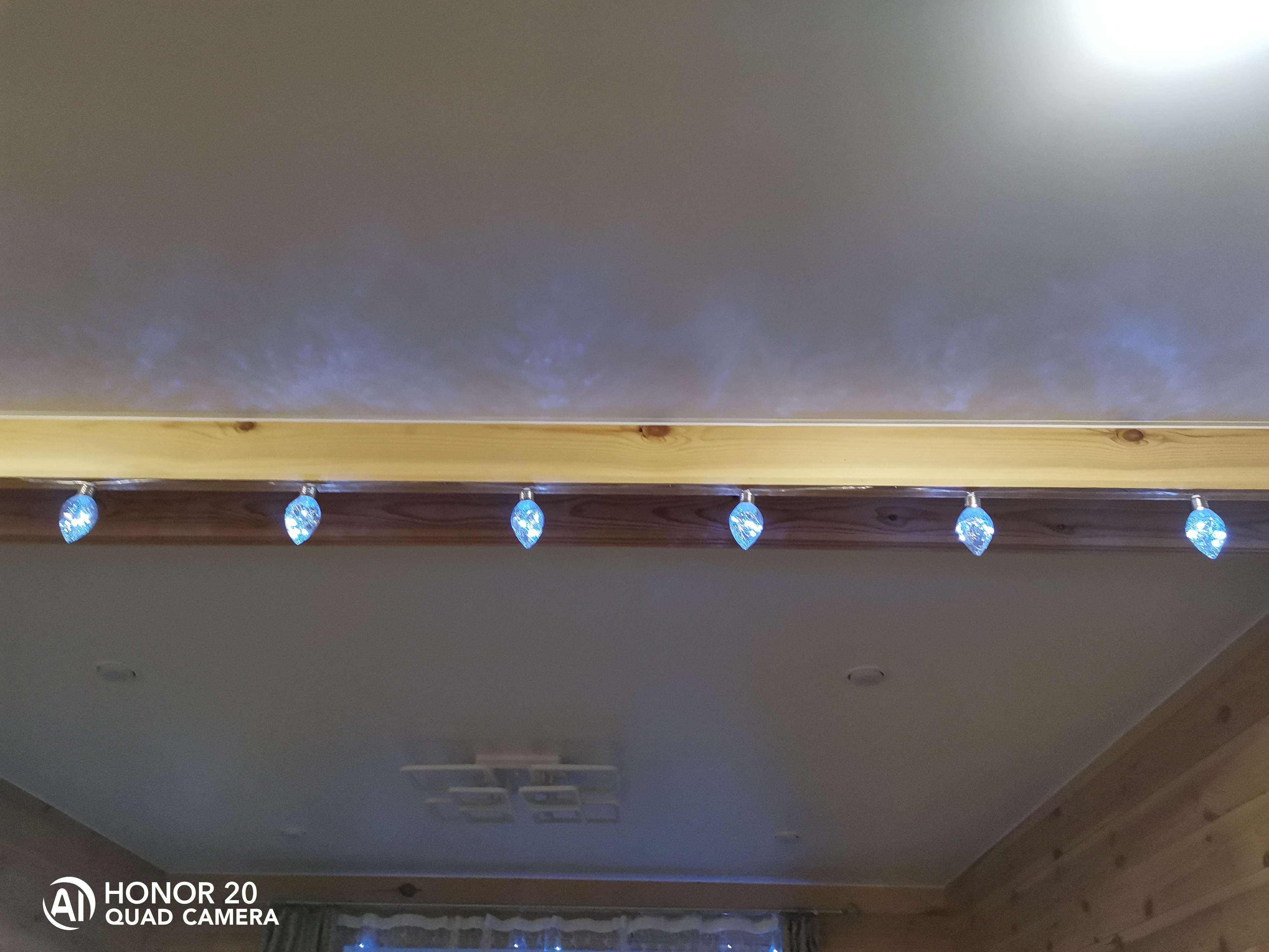 Фотография покупателя товара Гирлянда «Нить» 3 м с насадками «Лампочки шишки», IP20, прозрачная нить, 80 LED, свечение синее, 8 режимов, 220 В - Фото 10