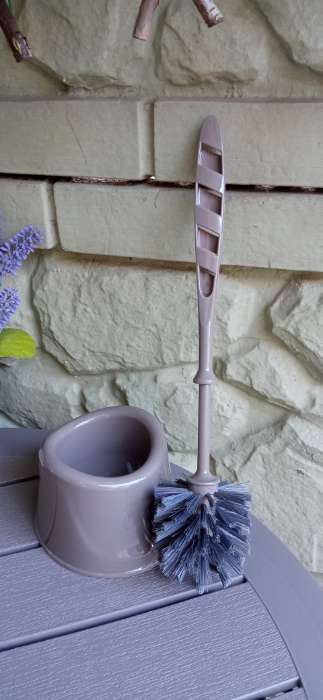 Фотография покупателя товара Ёршик для унитаза «Капри», 14×12.5×37 см, с подставкой, коричневый - Фото 2