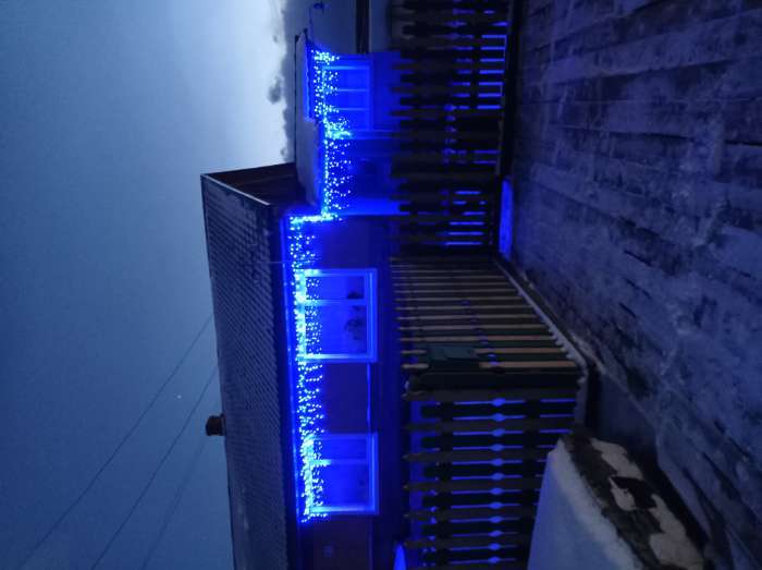 Фотография покупателя товара Гирлянда «Бахрома» 3 × 0.6 м, IP44, УМС, прозрачная нить, 160 LED, свечение фиолетовое, 220 В - Фото 23