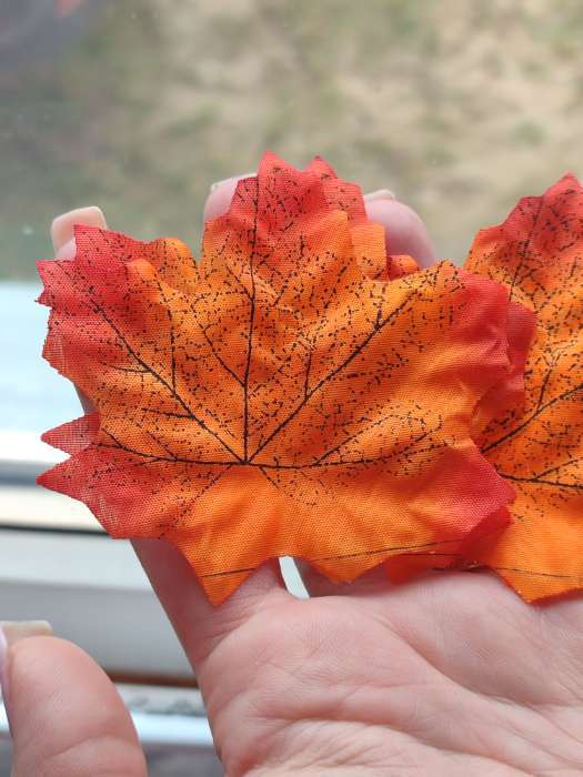 Фотография покупателя товара Декор «Кленовый лист», набор 50 шт., красно-оранжевый цвет - Фото 7