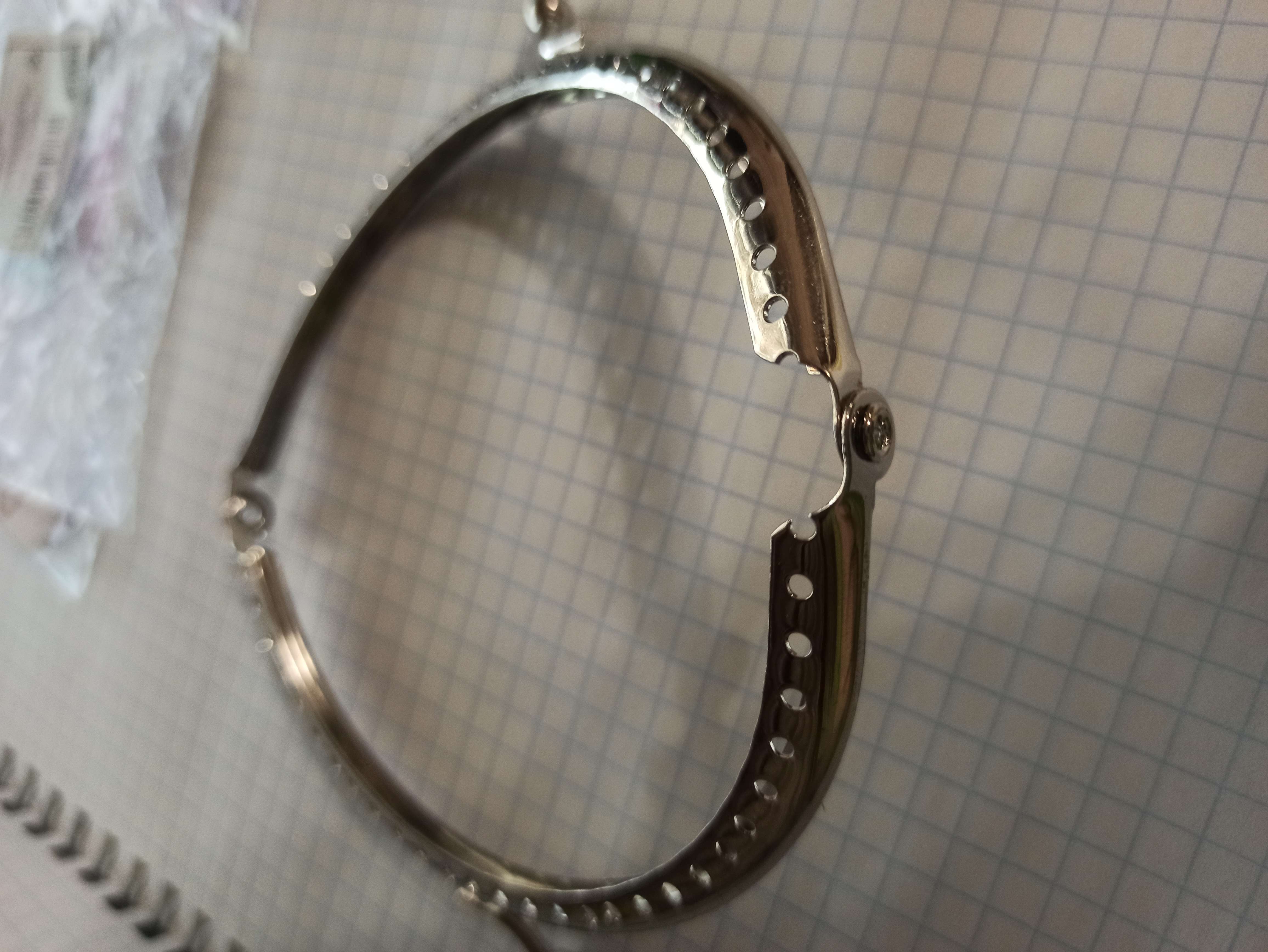 Фотография покупателя товара Фермуар пришивной «Полукруг» 10 см, цвет серебряный