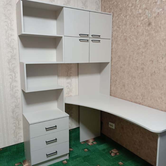 Фотография покупателя товара Стол компьютерный «Брауни», левый, 1280×2000×1450 мм, цвет белый - Фото 3