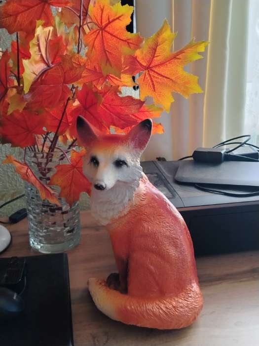 Фотография покупателя товара Садовая фигура из гипса «Лиса», 34.5×18×23 см - Фото 2