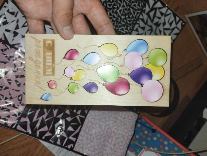 Фотография покупателя товара Конверт для денег деревянный «С днём рождения», мишка, 16.5×8 см - Фото 1