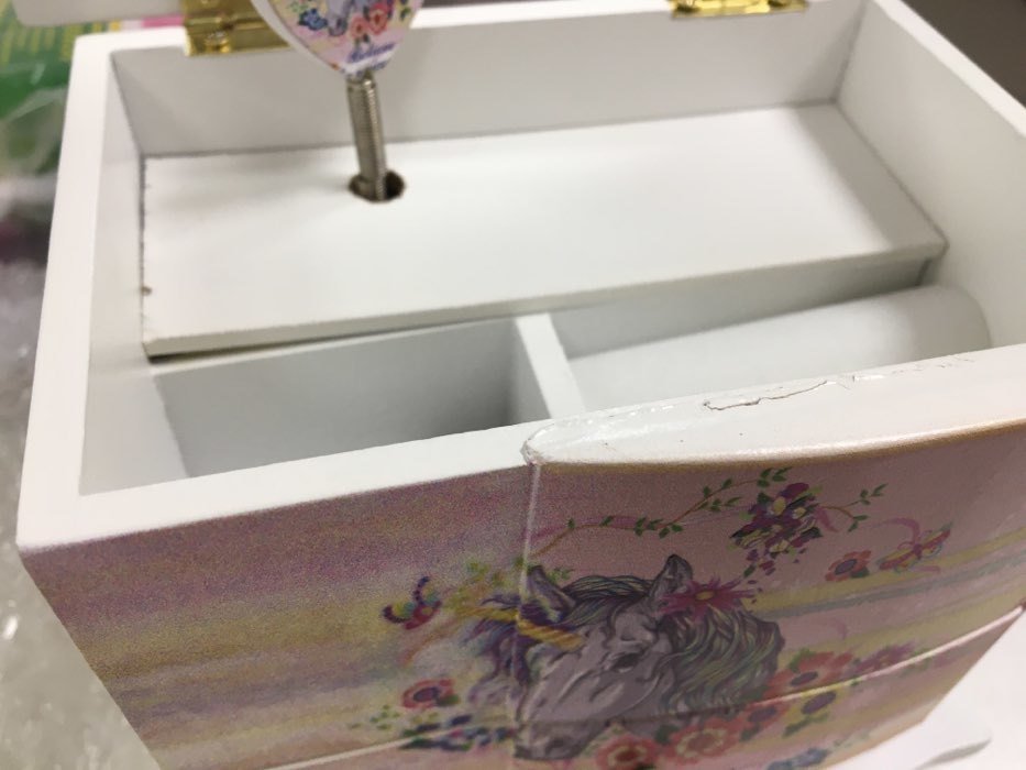 Фотография покупателя товара Шкатулка дерево комод 1 ящик музыкальная "Единорог в цветах" 11х14,7х10,6 см