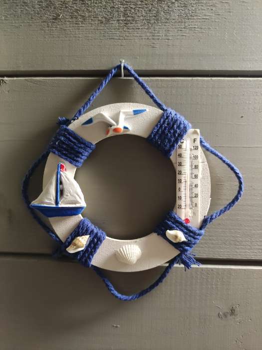 Фотография покупателя товара Настенный декор, панно «Спасательный круг», с термометром, 10×10 см - Фото 1