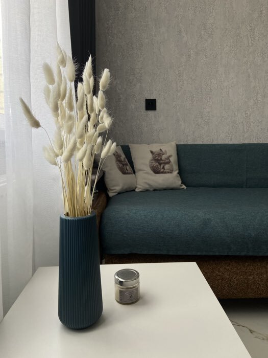 Фотография покупателя товара Ваза для цветов, 1.1 л, 9.2×9.2×23 см, синяя - Фото 1