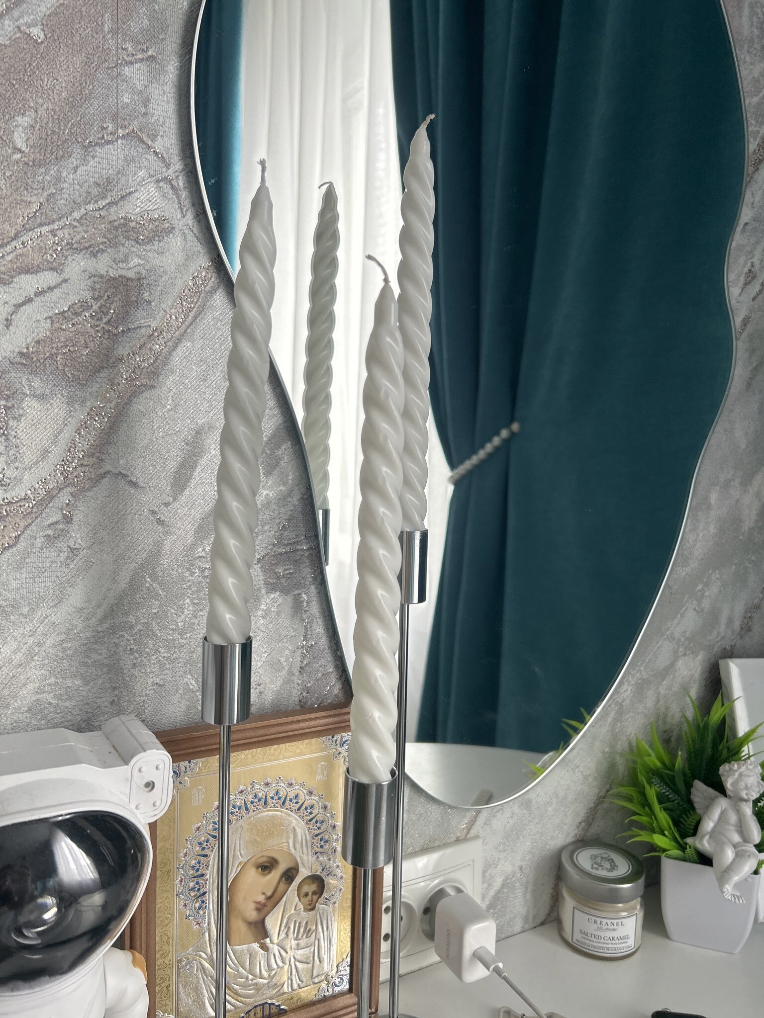 Фотография покупателя товара Свеча витая, 2.2×25 см, лакированная белая - Фото 1