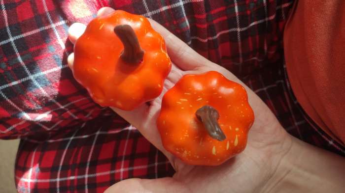 Фотография покупателя товара Фигурка для поделок и декора «Тыква», набор 2 шт., размер 1 шт. — 7×7×7.5 см, цвет оранжевый - Фото 1