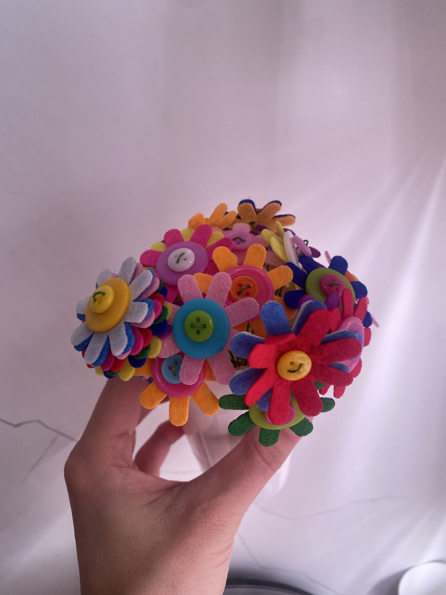 Фотография покупателя товара Набор для творчества. Букет из фетра с пуговицами «Пионы» - Фото 4