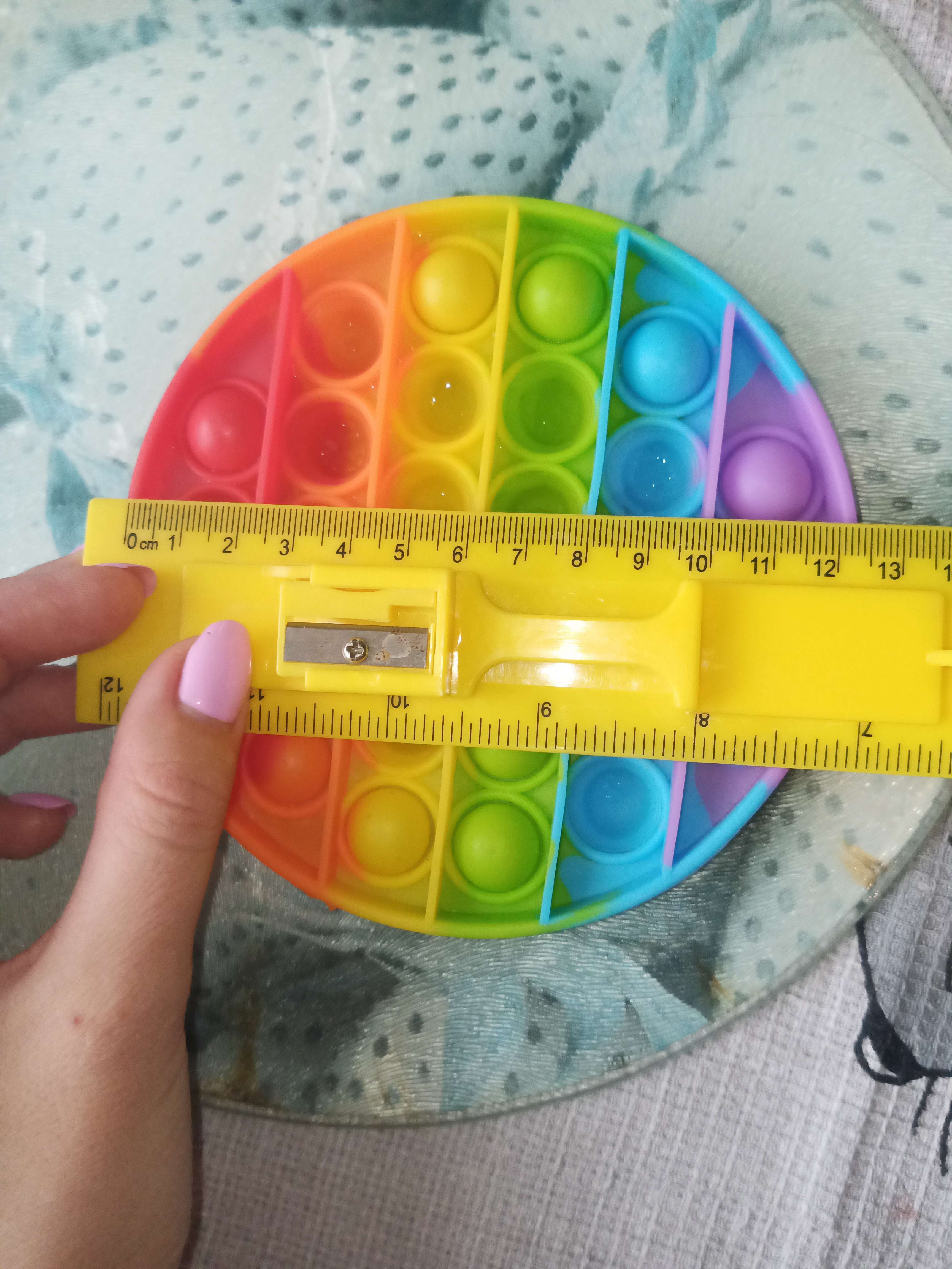 Фотография покупателя товара Антистресс игрушка «POP IT», круглая, радуга - Фото 3