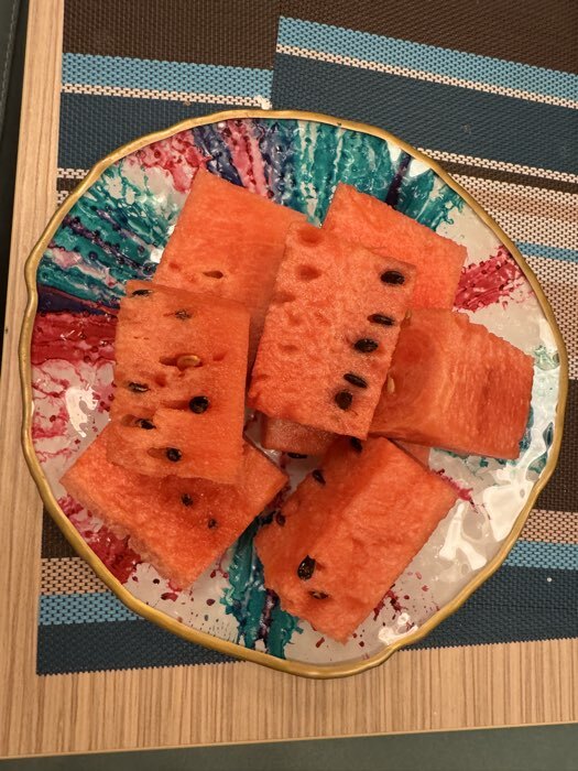 Фотография покупателя товара Тарелка Доляна Magro, d=24 см, стекло, бирюзово-розовая - Фото 1