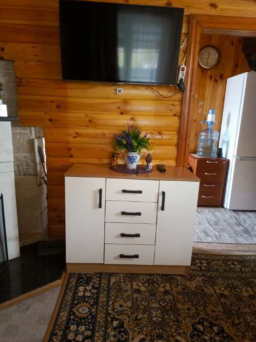 Фотография покупателя товара Комод для хранения «Эра. К1000-2Д», 4 ящика, 2 дверцы, 1000×430×830 мм, цвет дуб вотан/белый - Фото 3