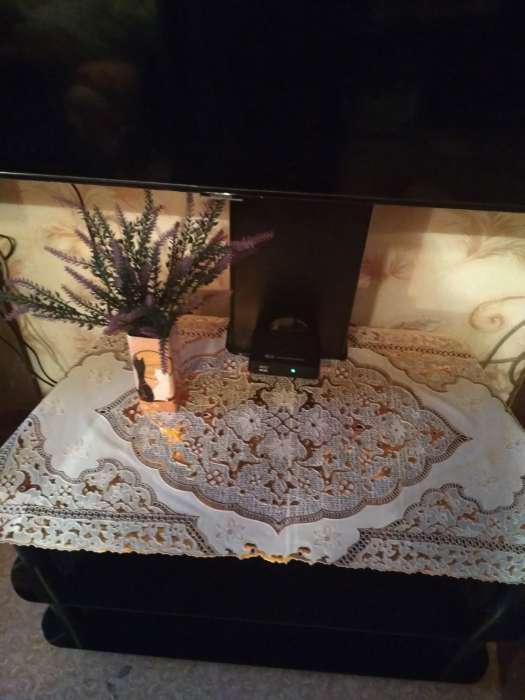 Фотография покупателя товара Салфетка ажурная для стола «Восток», 84×40 см, ПВХ, цвет золотой - Фото 1