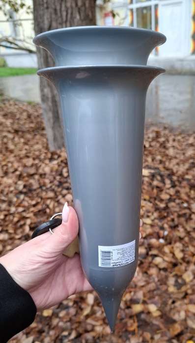 Фотография покупателя товара Ваза для цветов Santino, 650 мл, с колышком, пластик, чёрное золото - Фото 1