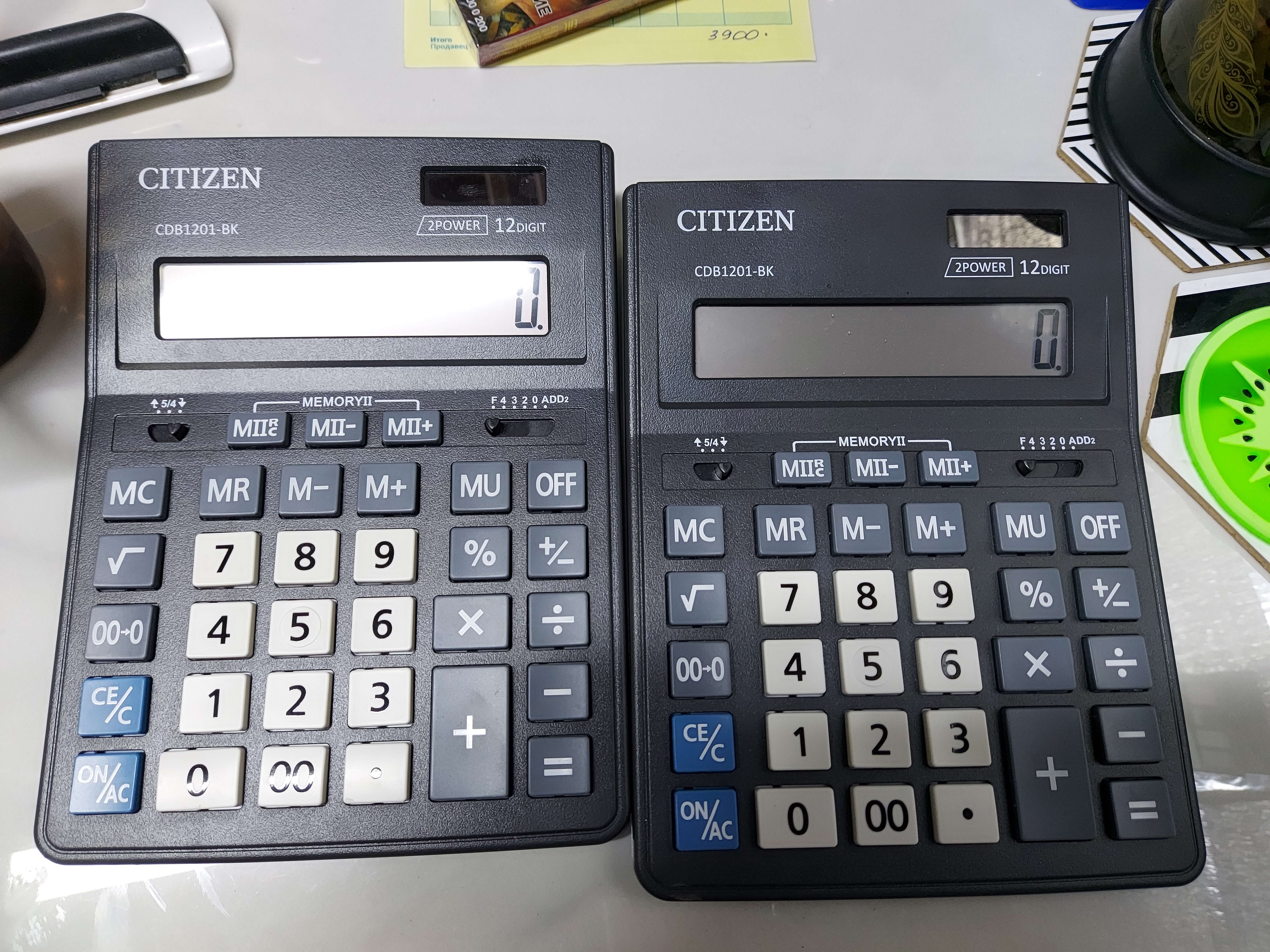 Фотография покупателя товара Калькулятор настольный Citizen Business Line "CDB1201-BK", 12-разрядный, 155 х 205 х 28 мм, двойное питание, чёрный