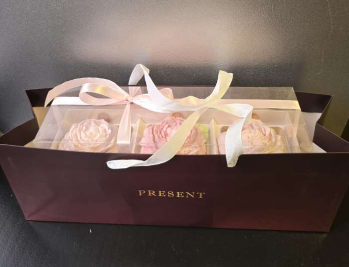 Фотография покупателя товара Коробка кондитерская для муссовых пирожных «Звёздочки», 27×8.6×6.5 см - Фото 3