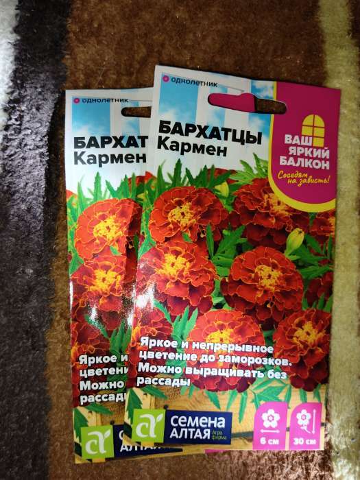 Фотография покупателя товара Семена цветов Бархатцы "Кармен", ц/п,  О, 0,2 г. - Фото 1
