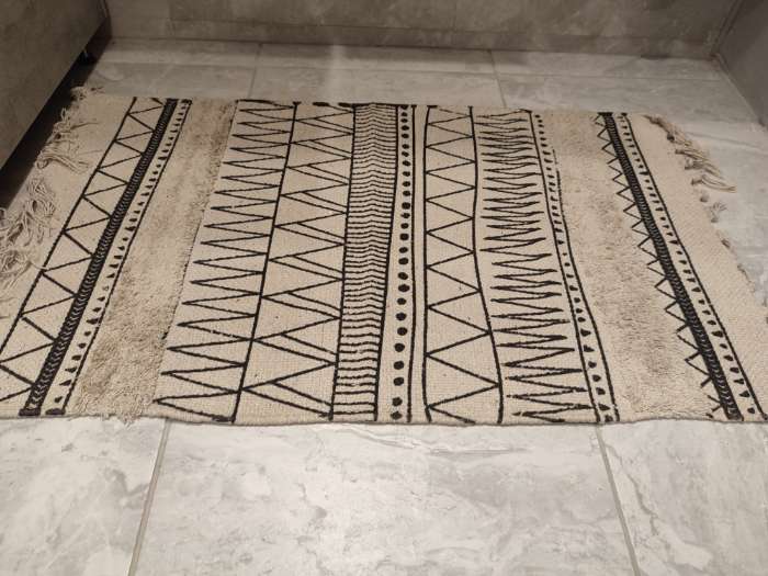 Фотография покупателя товара Ковер «Этель» Geometric lines, 50×80±3 см, 1000 г/м², хлопок 100% - Фото 1