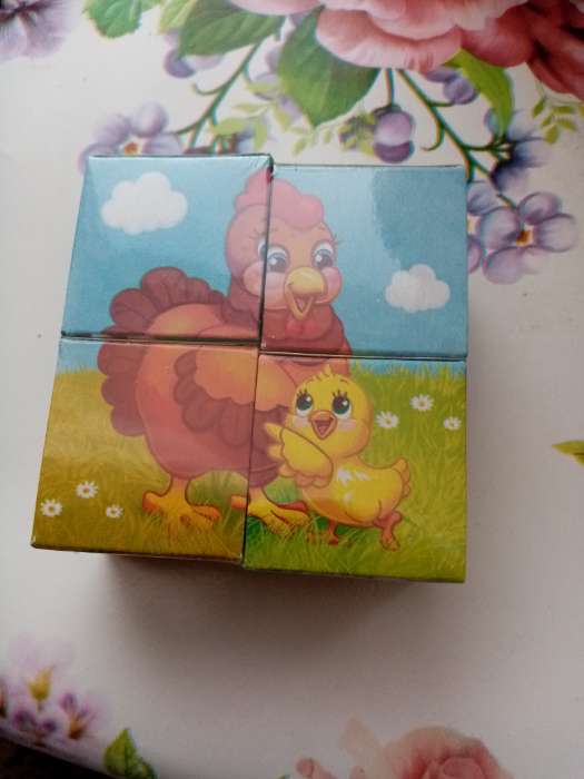 Фотография покупателя товара Кубики картонные «Мамы и дети», 4 шт - Фото 4