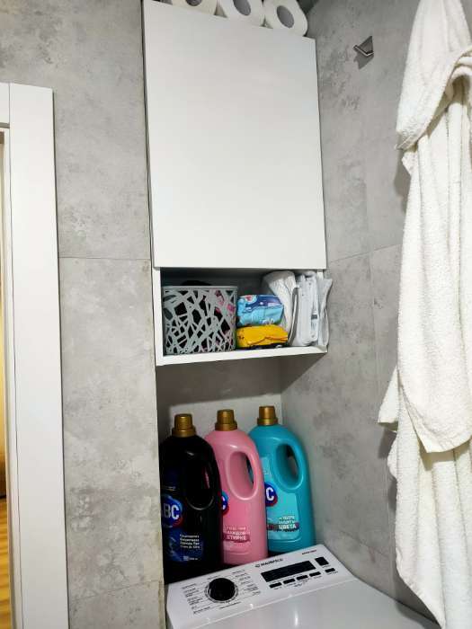 Фотография покупателя товара Шкаф навесной для ванной комнаты «Порто 60», 2 двери, 600×240×720 мм, цвет белый - Фото 1