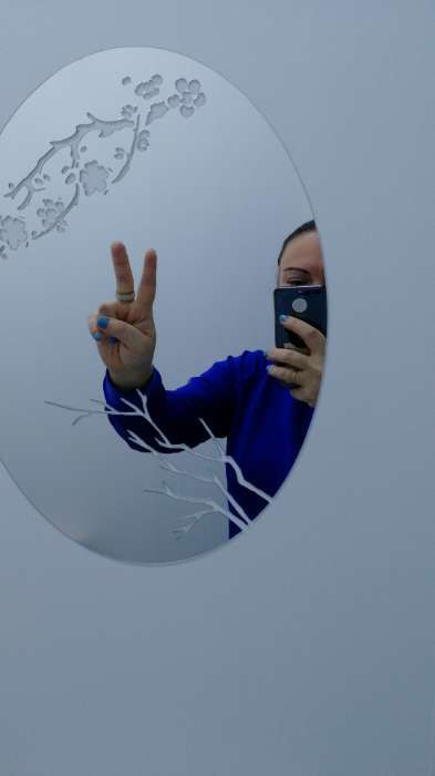 Фотография покупателя товара Зеркало настенное, наклейки интерьерные, зеркальные, декор на стену, панно 36.5 х 27 см