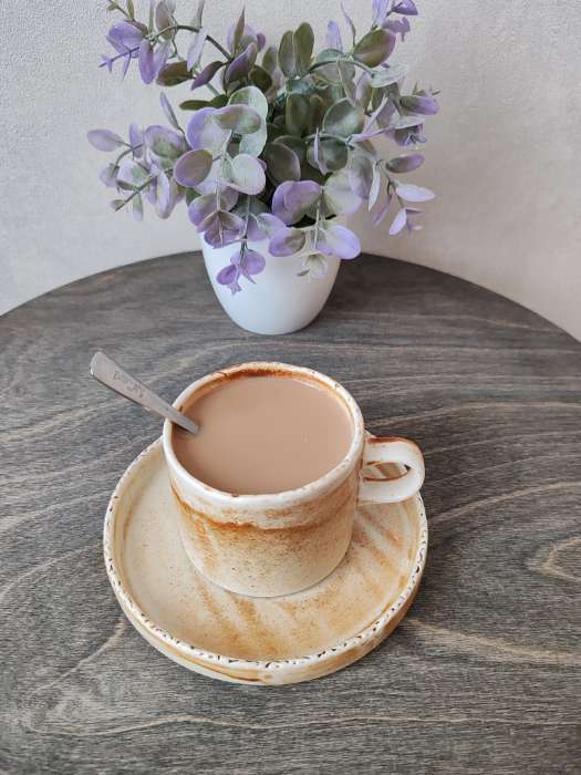 Фотография покупателя товара Блюдце Magistro Organic brown, d=14 см, универсальное, фарфор, бежевое - Фото 3