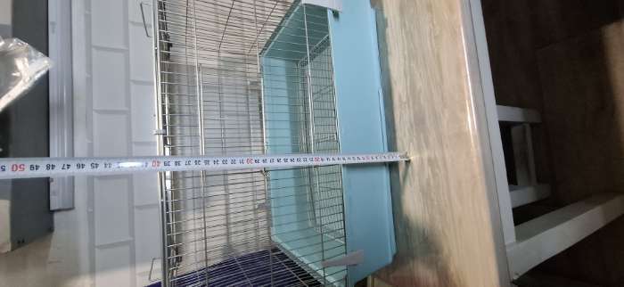 Фотография покупателя товара Клетка для птиц «Пижон» №104, разборная, 58×40×48 см, 1 секция, бирюзовая - Фото 2