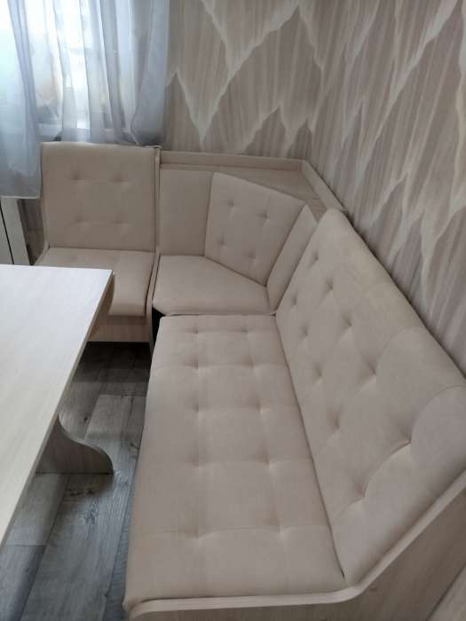 Фотография покупателя товара Кухонный уголок «КУ-1Л2У Т3», со столом, с табуретам, цвет шимо светлый/белый - Фото 1