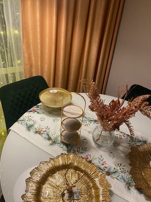 Фотография покупателя товара Подставка для десерта 3-х ярусная Доляна «Мрамор», 10,5×29 см, цвет металла золотой - Фото 3