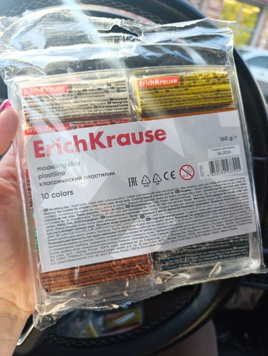 Фотография покупателя товара Пластилин ErichKrause Basic, 10 цветов, 160 г, в картонной упаковке - Фото 2