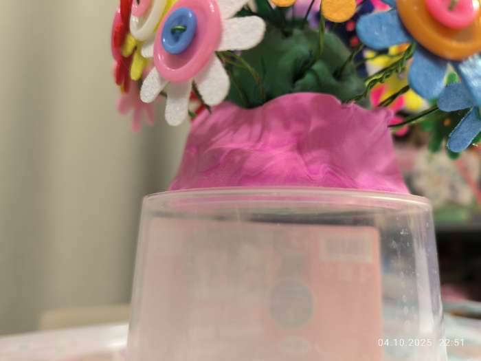 Фотография покупателя товара Набор для творчества. Букет из фетра с пуговицами «Пионы» - Фото 3