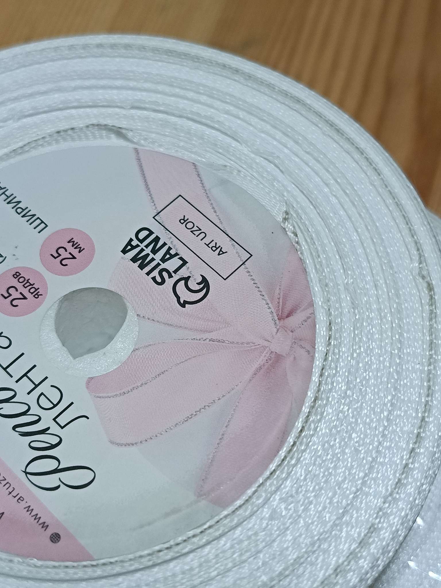 Фотография покупателя товара Лента репсовая, 38 мм, 23±1 м, белая №01 - Фото 1