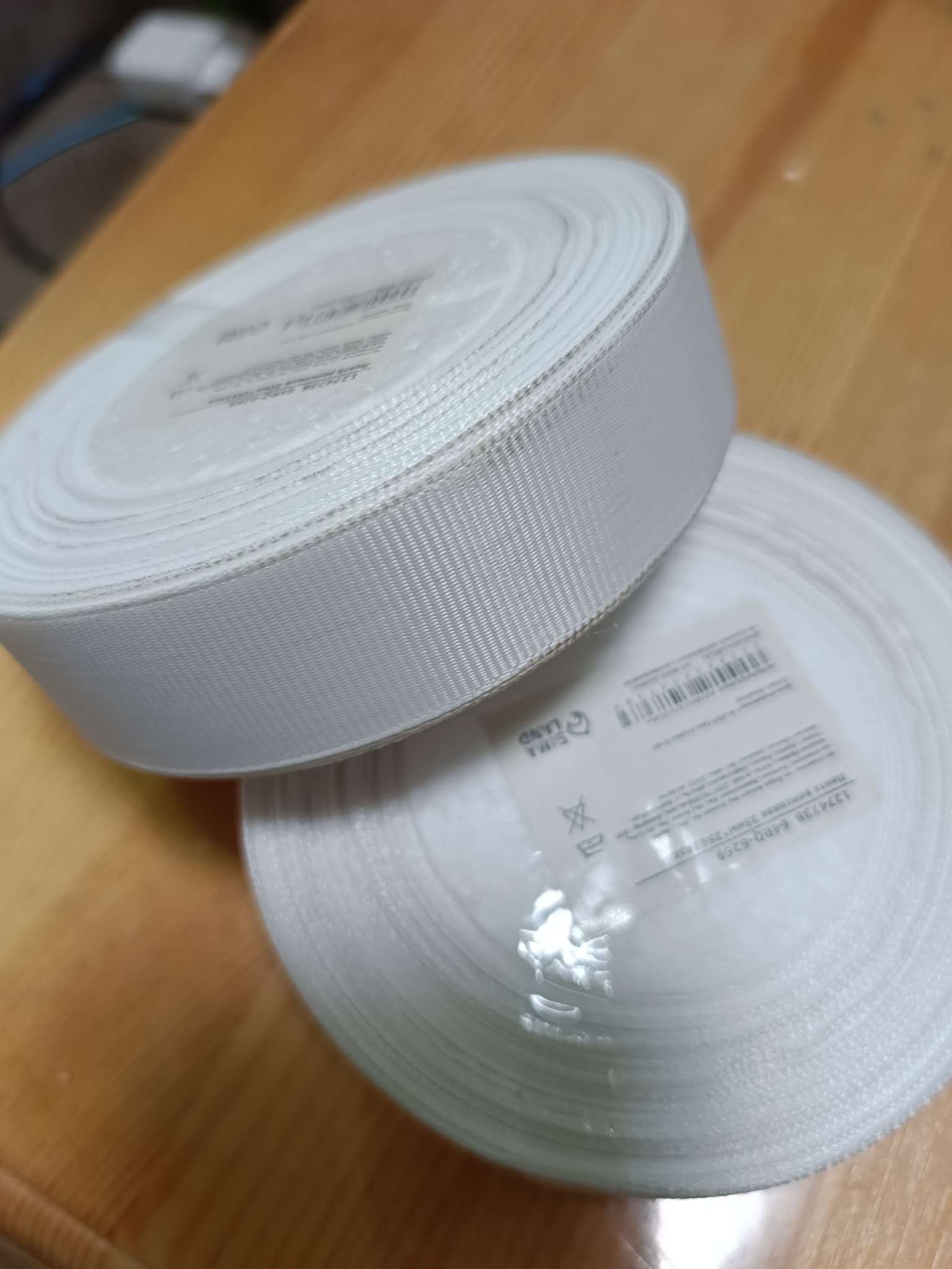 Фотография покупателя товара Лента репсовая, 38 мм, 23±1 м, белая №01 - Фото 2