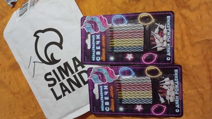 Фотография покупателя товара Свечи для торта незадуваемые «Магия мечты», 10 шт., 5.7×0.4 см - Фото 1