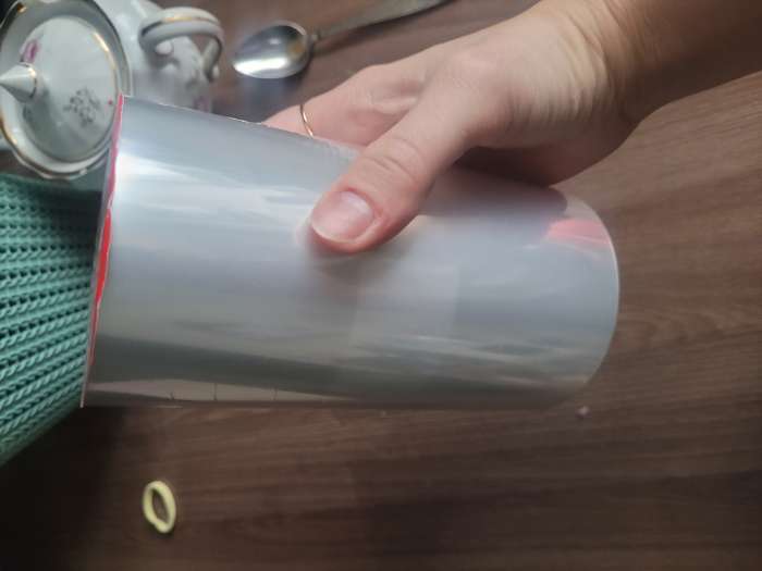 Фотография покупателя товара Лента ацетатная для обтяжки тортов Доляна, 40 мкр×150 мм×10 м, цвет прозрачный - Фото 7
