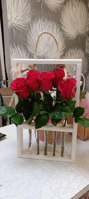 Фотография покупателя товара Кашпо для цветов «Рамка экстра слим», 26×5×40 см, деревянное, 5 колб - Фото 1