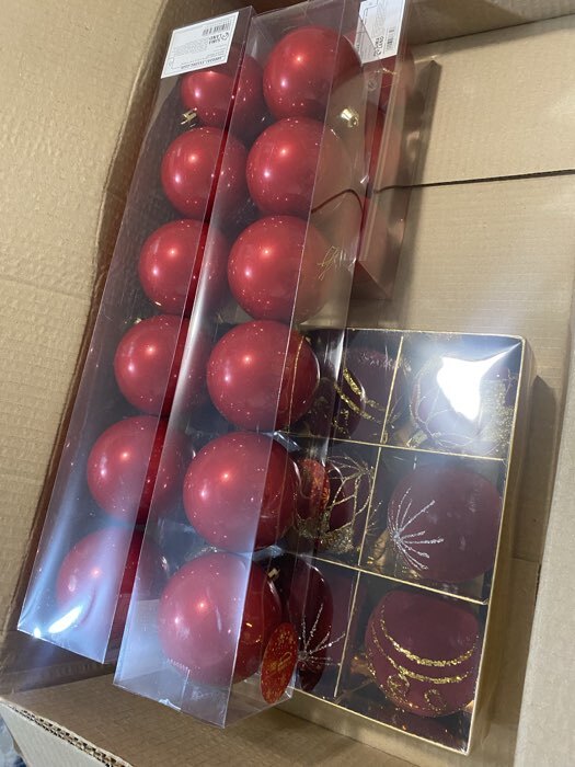 Фотография покупателя товара Ёлочные игрушки «Глянец», шары новогодние, d=8 см, набор 6 шт., красный - Фото 1